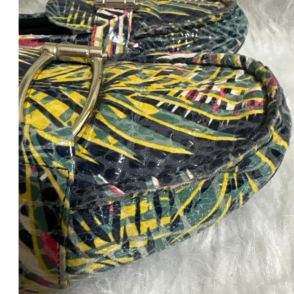 Anne Klein iFlex Tropical Palm Leaf Snake Emboss Loafer Multicolor Driving Mocs